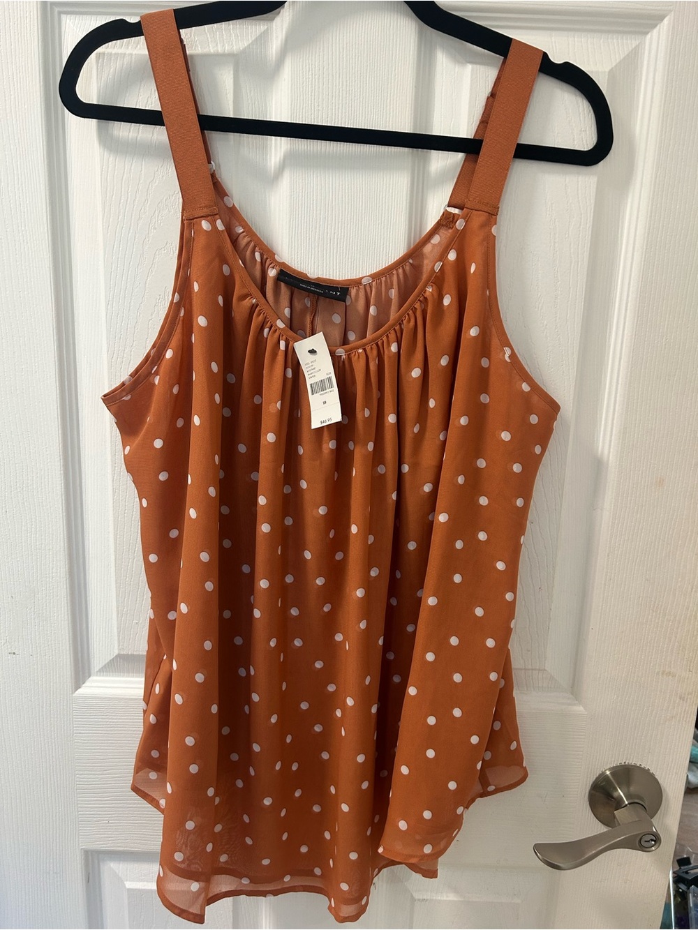 Lane Bryant Rust Polka Dot Sleeveless Camisole NWT 18